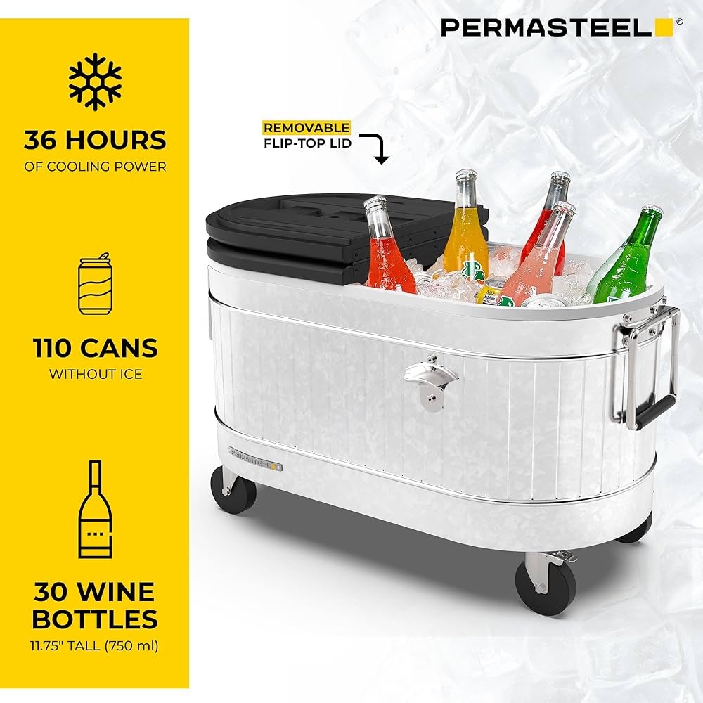 【ベイクルーズ】OUTDOOR PRODUCTS 452T LARGESOLID Amazon.com : Permasteel 80-Qt Rolling Patio Cooler – Large